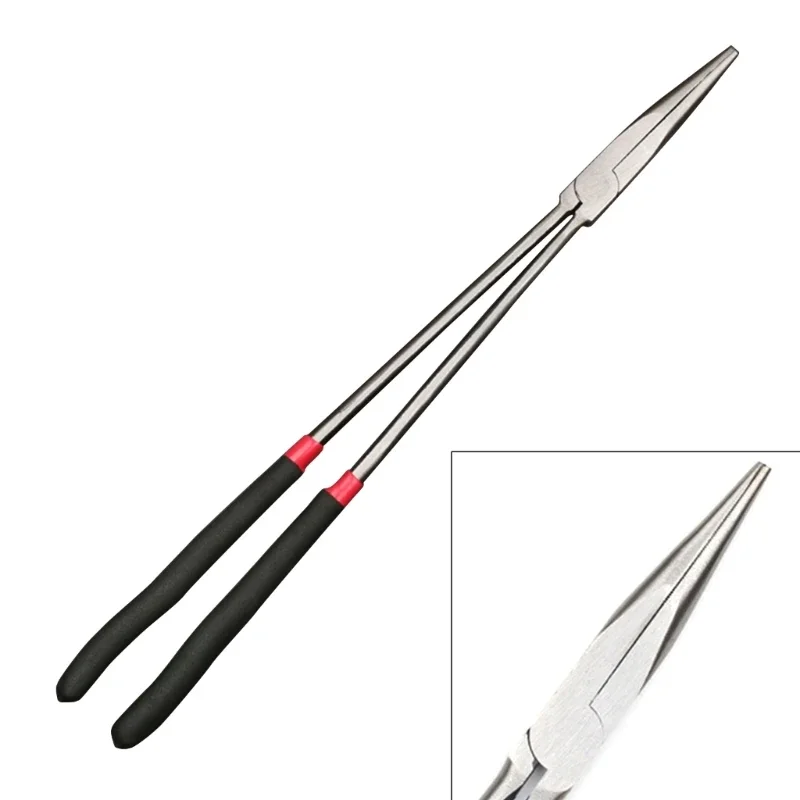 16-palcový mimoriadne dlhý kliešte ručný náradie Dlhý nosový kliešte viacúčelové kliešte rovné nosné kliešte 410 mm 25/45 stupňa ohybu
