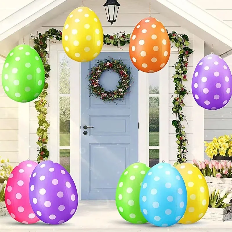 16 -palcový obrie vajcia Veľkonočné PVC nafukovacia lopta vonkajšia ozdoba nafukovacie Veľkonočné ozdoby Outdoor Garden prívesok 40 cm balón