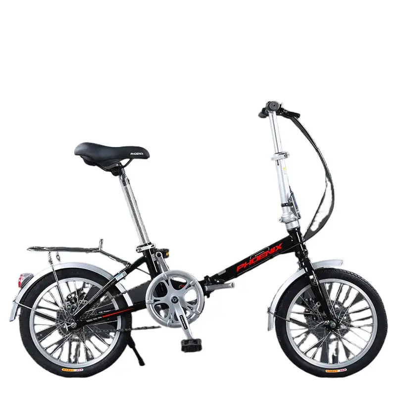 16-palcový skladací mini ultra svetlo prenosný prenosný dospelý a deti študentské a dámske jednosmerné disk brzdové bicykle
