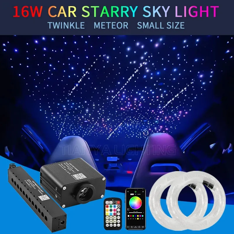 16 W meteor Twinkle Starry Sky Croper Car Hviezda Svetelné vlákno optické svetlo oblohy Strop LED Interiér interiér LIGHT -Light Home Decor Decor