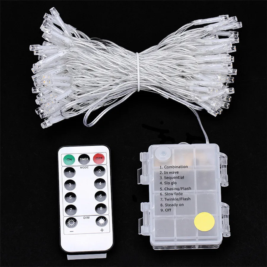 160 LEDS Vodotesné LED reťazce LIGHT 8 Modes Prenosná domáca dekorácia svadba Birtdy Party Atmosféra osvetlenie KTV Bar