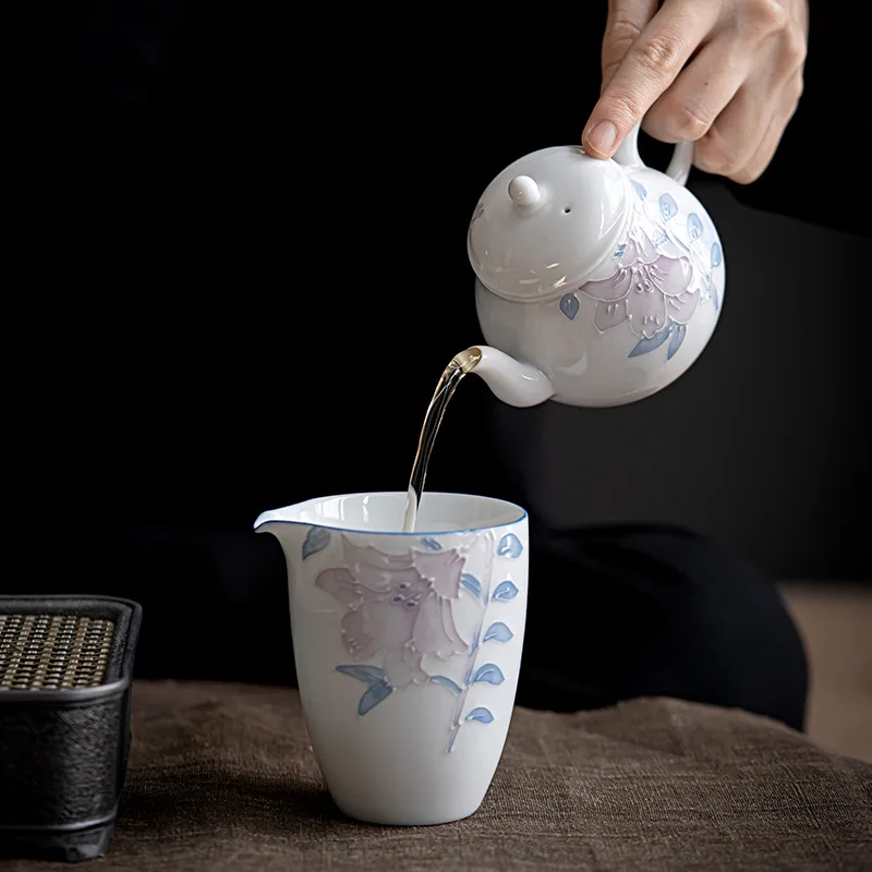 160 ml čínsky ručne vyrobený keramický čajníky ručne maľované kvety Vzor porcelánového čajového hrnca domácnosť kanvica cestovná prenosná čajová súprava