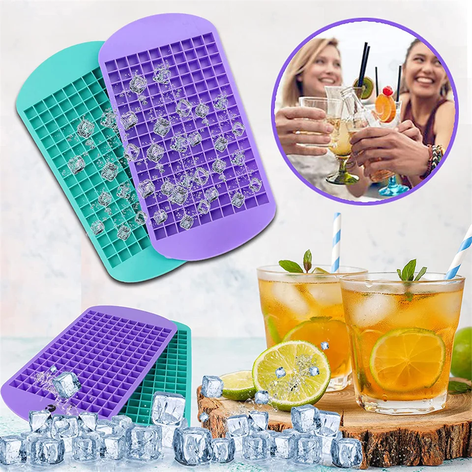 160 mriežková mini silikónová ľadová forma 1 * 1 cm ľadový blok drvenie silikónovej formy skladacia forma ľadového výrobcu letnú ľadovú kocku Tray Ice Box