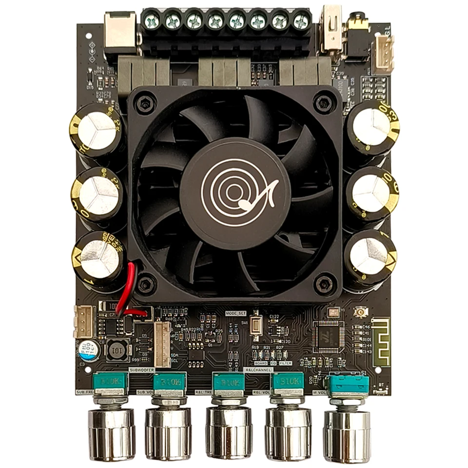 160 W+160W+220W 2.1 Kanál BT 5.1 Výkonový zosilňovač Ada1701 DC 15-36V AUX pre domáce divadlo reproduktorov subwooferov