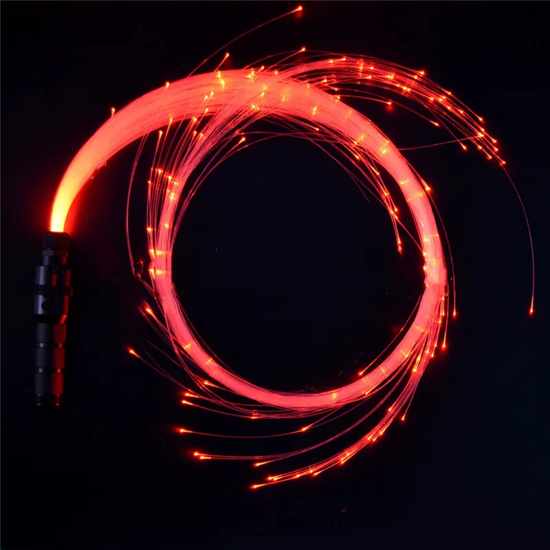 160ks 0,75 mm koncová žiara LED vlákno z optického biča Dance lana bičuje super jasné 40 farieb efekt 360 ° otočné tanečné svetlo show