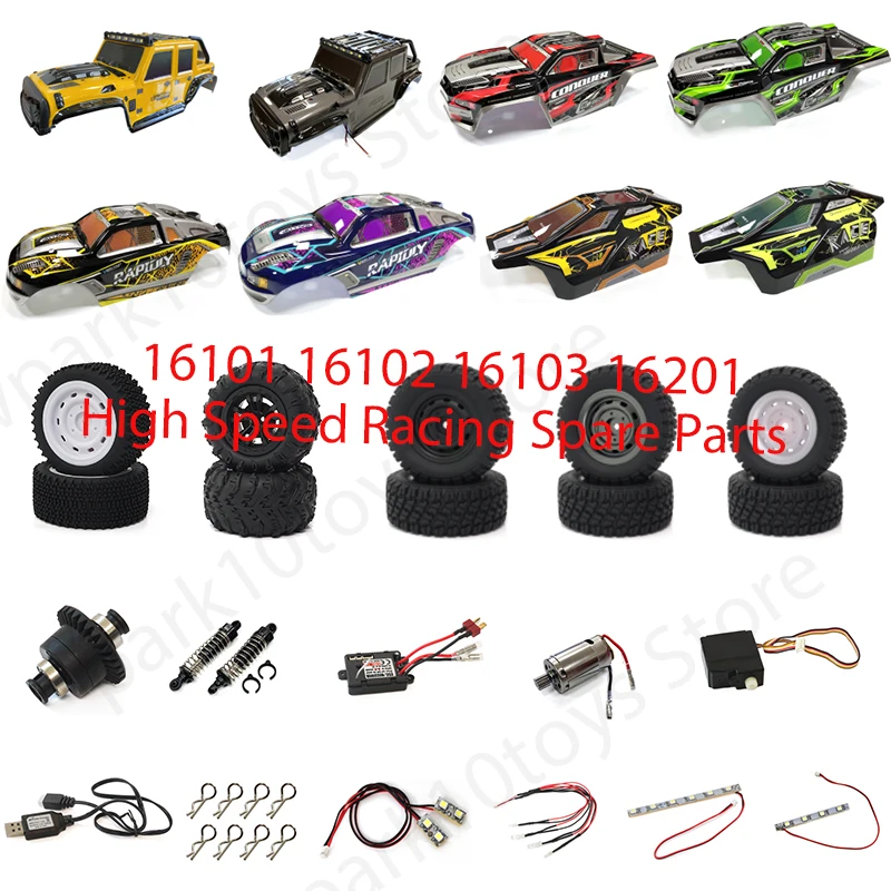 16101-16201 vysokorýchlostné preteky 1/16 4WD 50 km/h RC Pôvodné náhradné diely prijímacie diely súprava