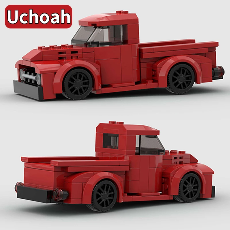 162ks MOC Red Pick-up pretekársky automobil Model Build Block Kit, Nové mesto skvelé vozidlá stanovené nápady pre dospelých zbera