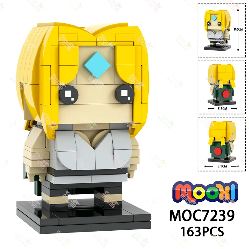 163ks MOC7239 BUDOVANIE DIY Anime Cartoon Series ninja postáv Model montáž tehál pre deti pre deti kreatívny darček