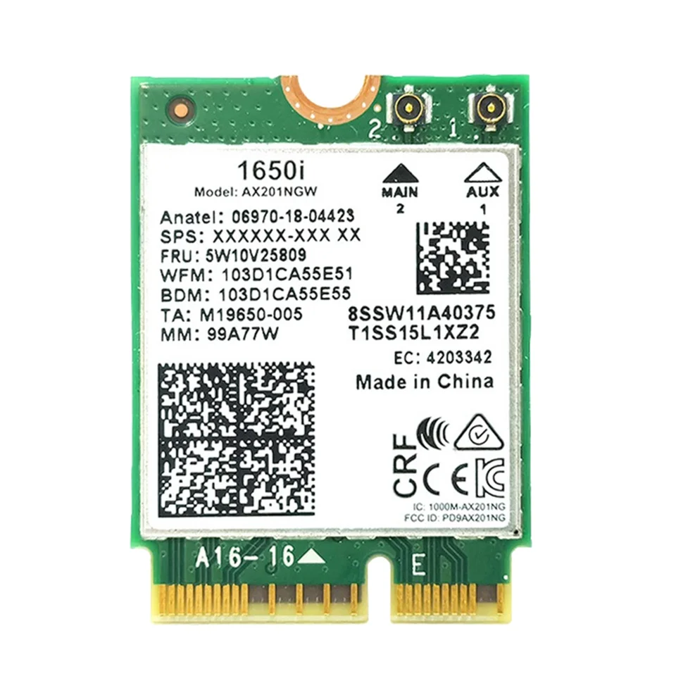 1650i AX201NGW WiFi karta 3000 MBPS WIFI6 2,4G/5G DUAL-BAND CNVIO2 Bluetooth 5.1 Adaptér WIFI pre Win10/WIN11