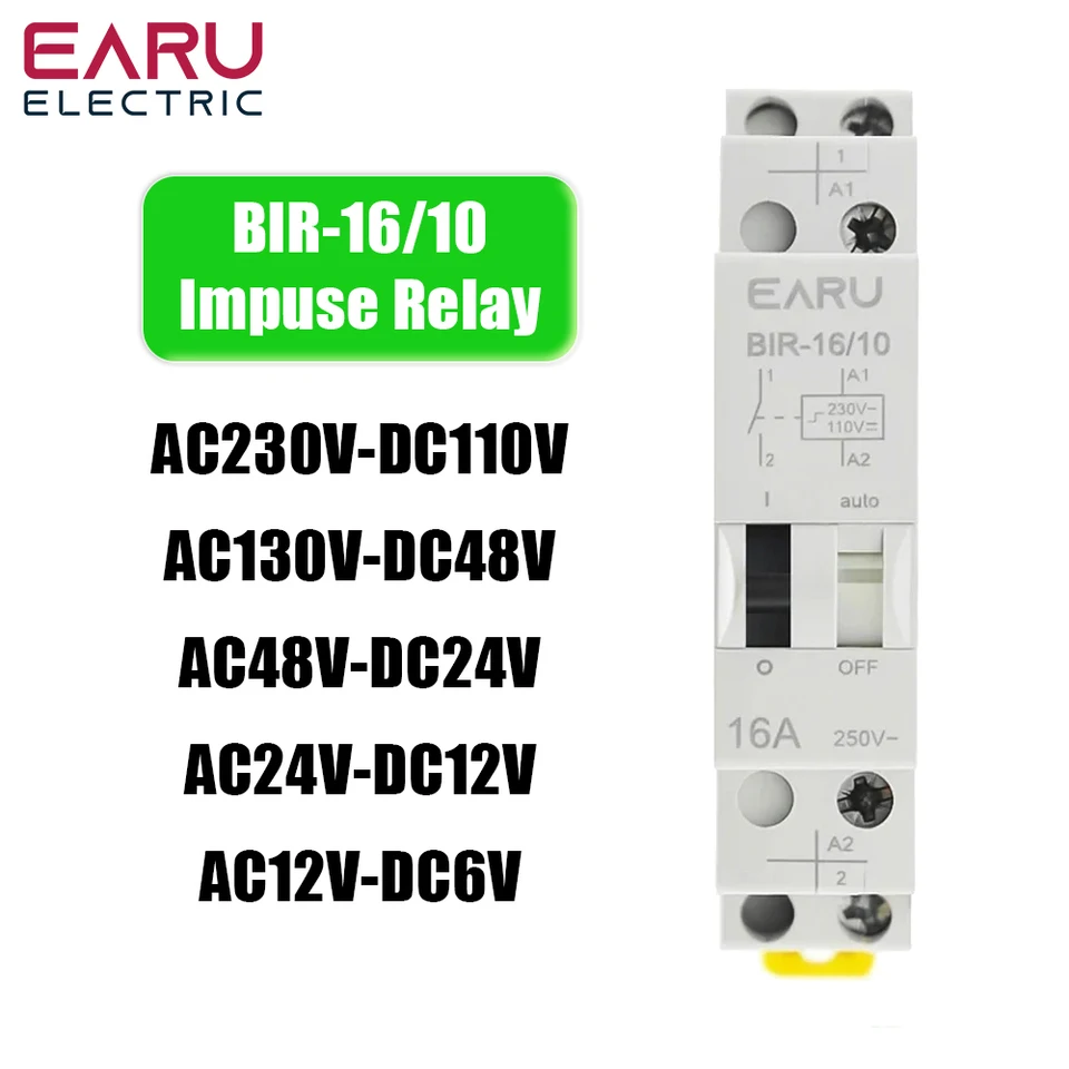 16A AC230V DC110V 24V DUALTAGE IMPULSE RELE RELE DOMÁCNOSTI Elektrický impulzový regulačný relé automatické riadiace relé pre osvetlenie obvod