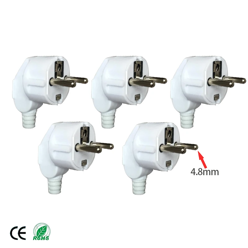 16A EÚ 4,8 mm AC ELEKTRICKÝ PRÁVA PREPRAVNÝ Plug Samec pre drôtové zásuvky zásuvky Adaptér Predlžovací kábel