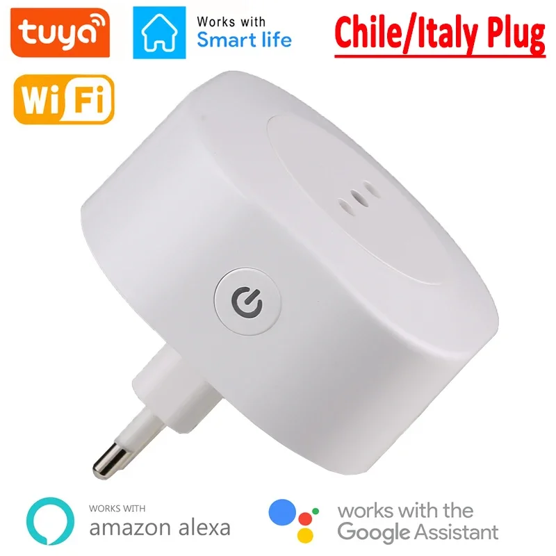 16A WiFi Smart Plug Taliansko Čile Socket Power With Timer USB Charger Tuya SmartLife App hlasové ovládanie funguje pre Google Home Alexa
