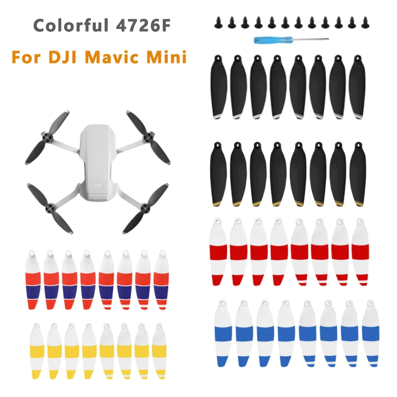 16ks náhradná vrtuľa pre DJi Mavic Mini Drone 4726 Light Weight Rekvice Reps Blade Wing Fors Príslušenstvo náhradné diely Screck