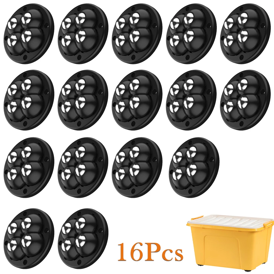 16ks Self Adhesive Mini Caster Wheel 360 ° Rotabovateľná pokojná univerzálna kladka Rotujúca kolesá nábytkových kolies načítava 77 libier