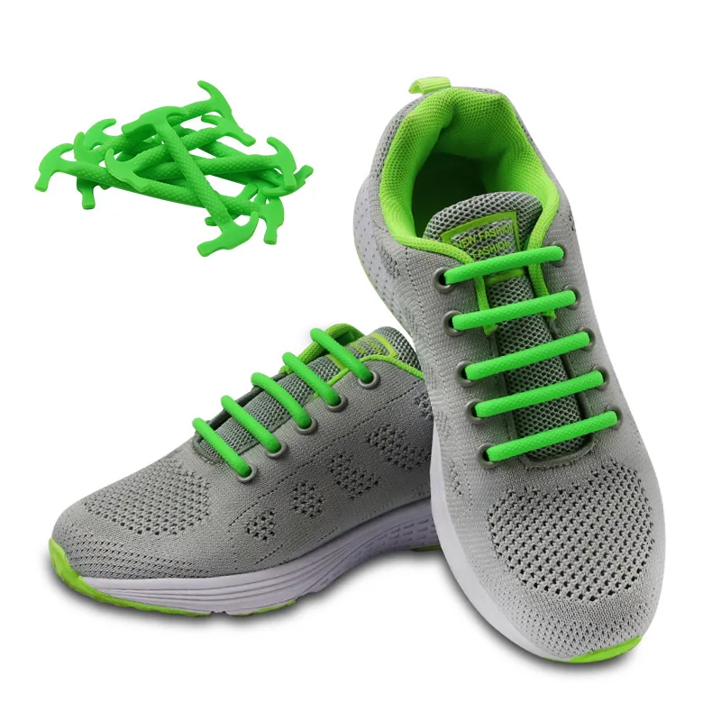 16ks/set Elastic Silikone Shoelace polkruhové silikónové šnúrky Špeciálne bez kravaty Shoelace Snekeers Shoe Laces Guber Zapatillas