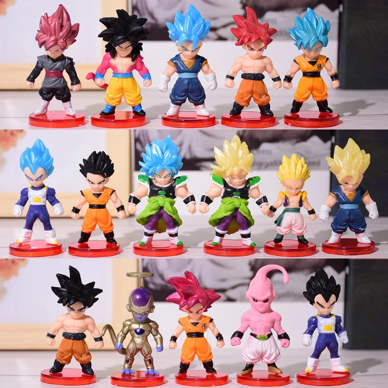 16pcs/set dragon lopta z super saiyan syn goku anime figúrky hračky gohan vegeta broly piccolo Majin Buu akčné figurínové modely bábiky