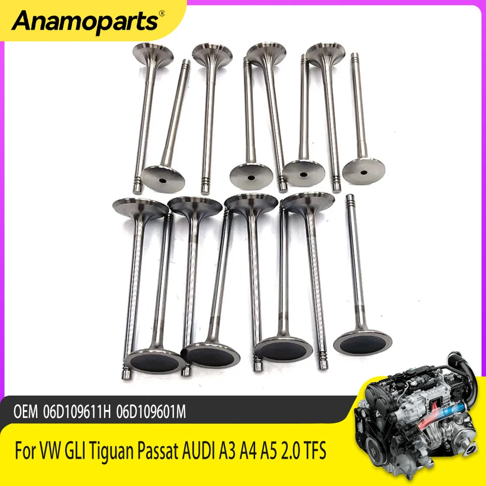16x Príjmy a výfukové ventily φ6 mm pre VW Gli Tiguan Passat Audi A3 A3 A5 2,0 TFS