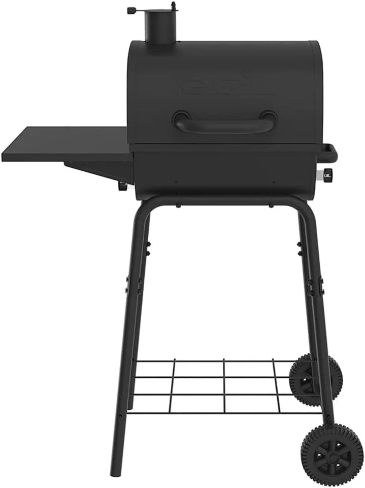 17.5 Gril s uhlím sudov BBQ s bočnou poličkou, grilom na grilovanie, na vonkajšie varenie, kemping, terasa, záhrada, záhrada, čierny
