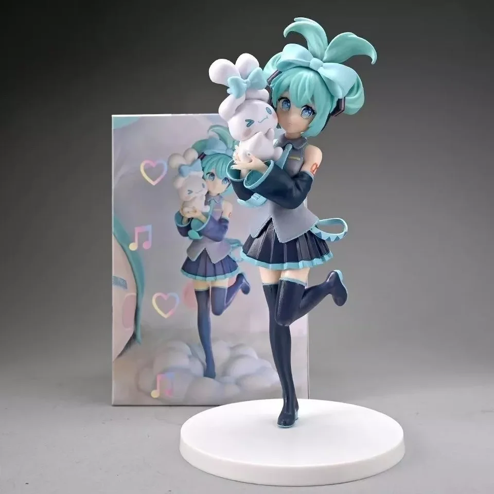 17 cm anime hatsune miku x cinnamoroll figur anime Periférne zbierky modely dekoratívne dekorácie Deti kawaii darček