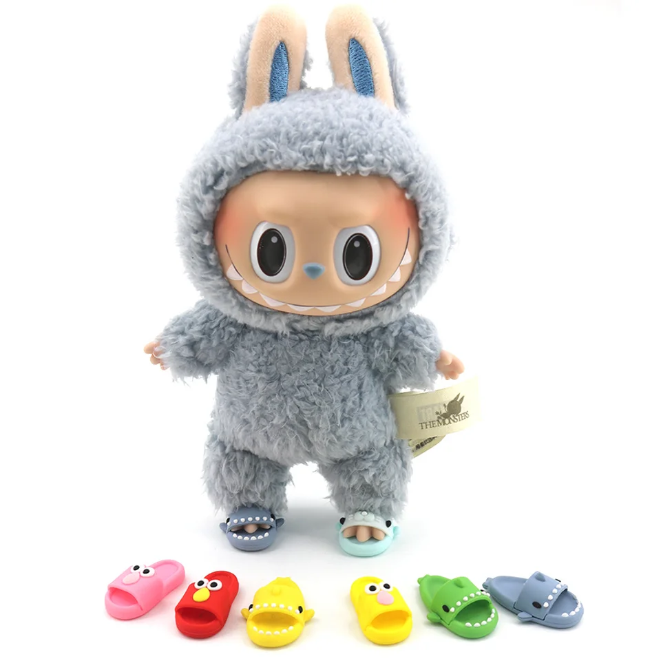 17 cm labubu roztomilé papuče žralokov pre Blythe Doll, 1/8bjd, 17 cm vinylové bábiky Kórea Kpop exo Diy Girls Girdy Darček pre bábiky Labubu