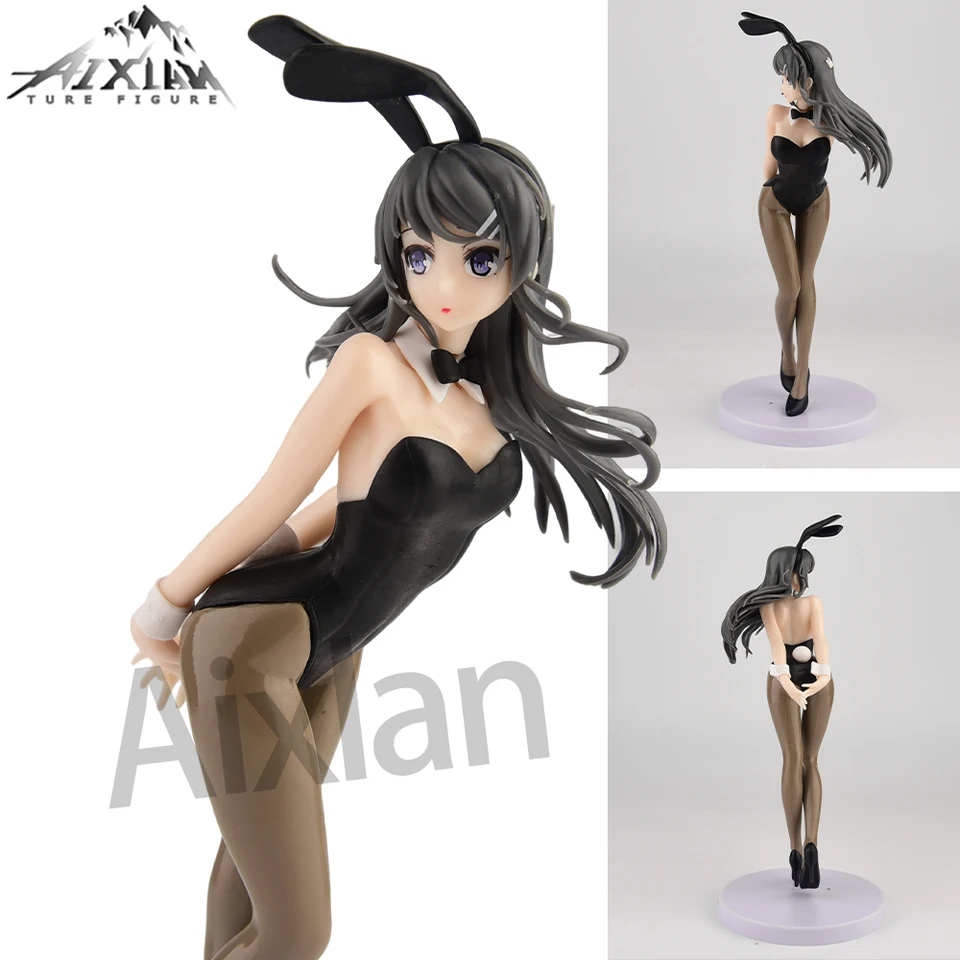 17 cm Mai Sakurajima nevidí zimné oblečenie predkov Bunny Girl, ktoré sa stanú zimné oblečenie Sakurajima Mai PVC Action Model Hračky