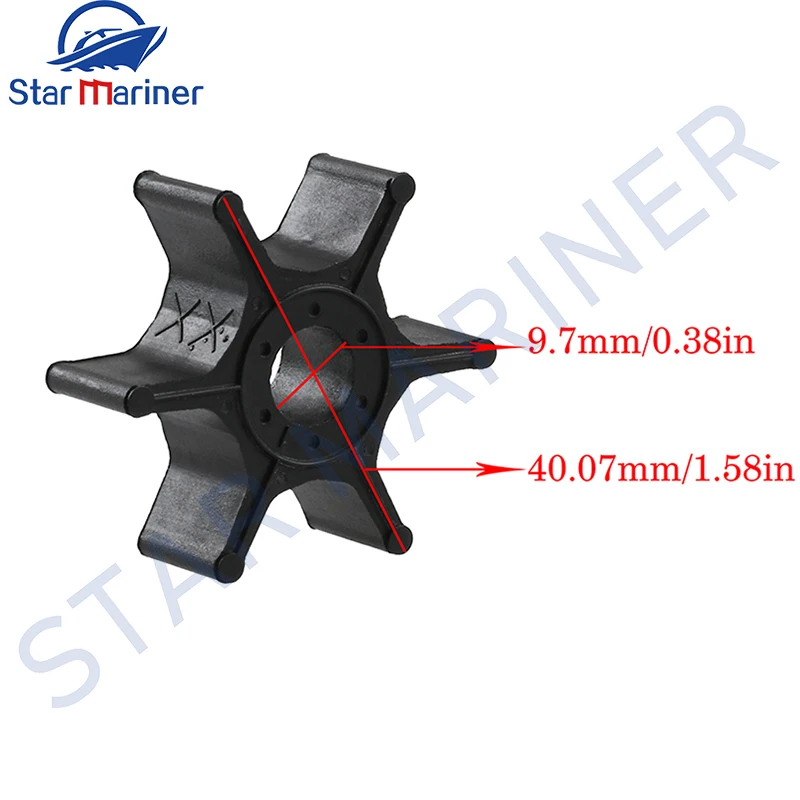 17461-98501 PEPLER Vodné čerpadlo pre priemer Suzuki 2-8HP 40 mm čierna guma 6 Blades Príslušenstvo 17461-98502