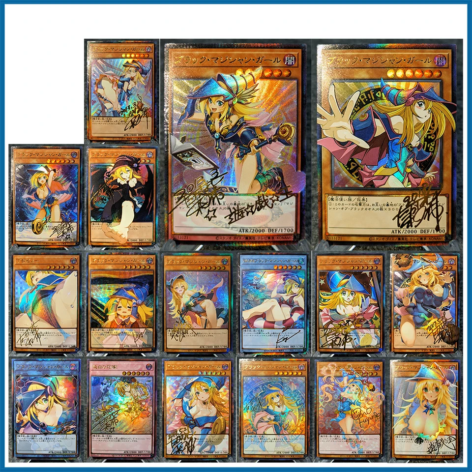 17pc/set anime yu-gi-oh diy acg čierny kúzelník girl Premium Flash Sexy Collectible Card Boy Games hračky vianočné narodeniny darčeky