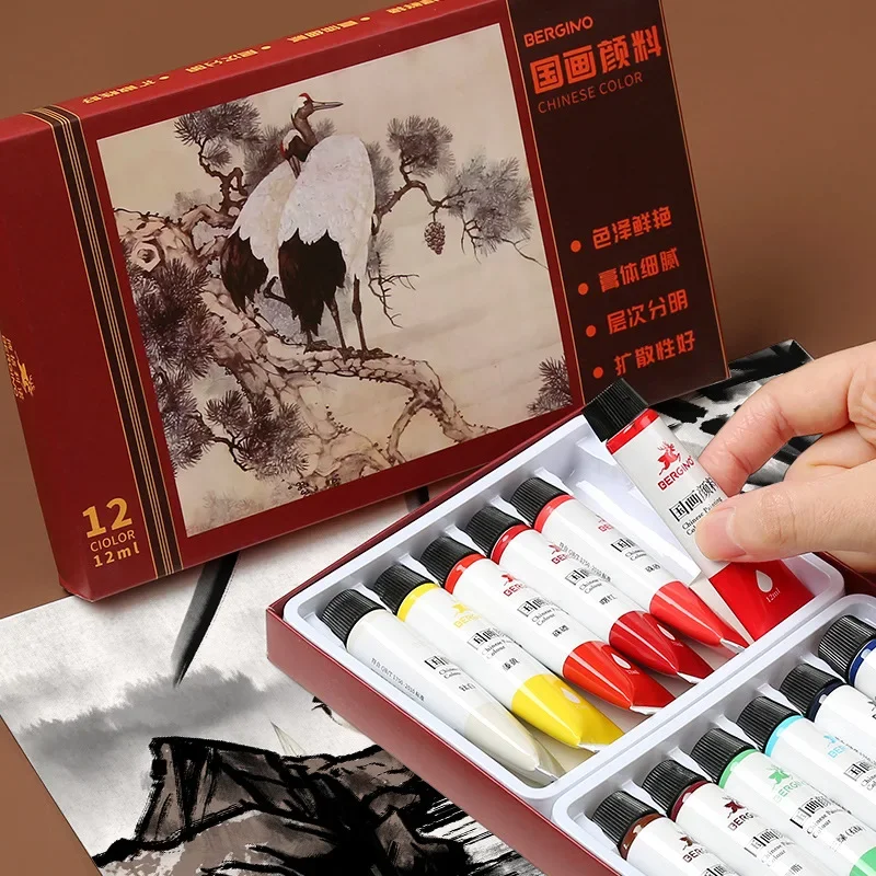 18/18/24 Farba čínskeho maľovacieho pigmentu sada 12 ml minerálny atrament pivonka maľba maľba farebné pigment