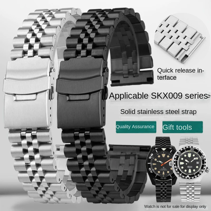 18/19/20 mm 22 mm 22 mm tuhá nehrdzavejúca oceľ pre Seiko SRPD63K1 SKX007 009 pre Jubilee Strap Metal Strieborný náramok Universal WatchBand