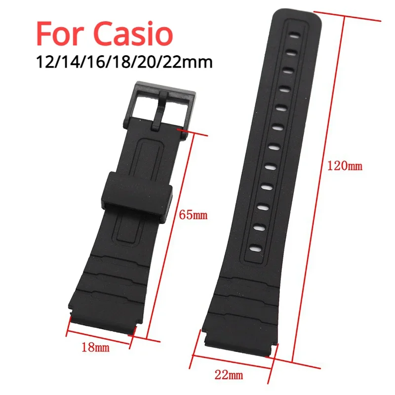 18 20 mm silikónový gumový remienok pre Casio W800H W800H A158/168 AE1200/1300 WatchBand pre SGW400 F91W F84 F105/108 Náramok