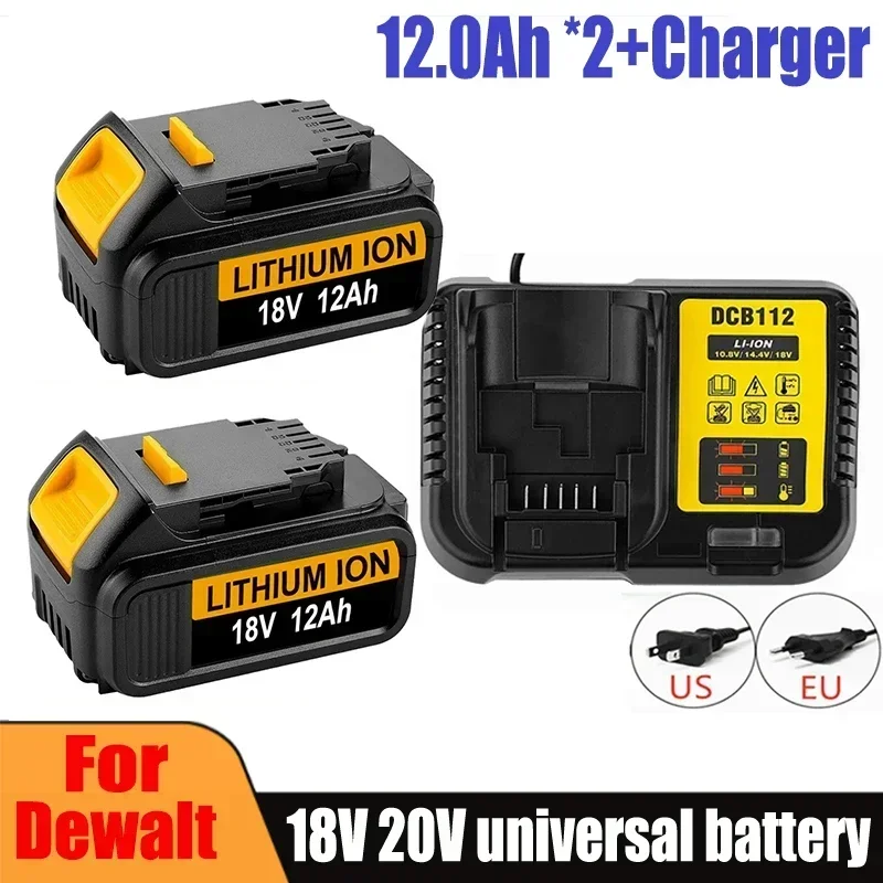 18/20V Originál pre dewaltovú lítiovú batériu 12000 mAh nabíjateľnú batériu DCB200 napájací nástroj s nabíjačkou DCB120 DCB182