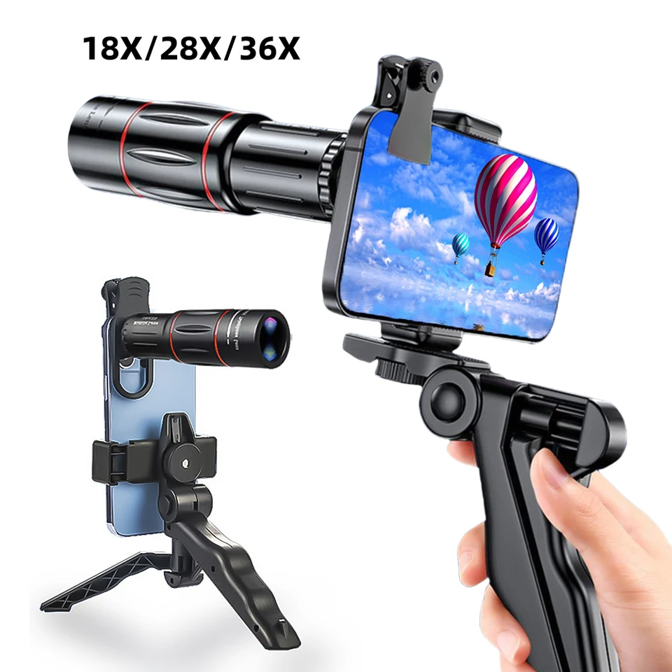 18/28/36X Mobilný telefón Objektív Objektív Universal Zoom Monokulárny teleskop Telefón fotoaparát teleobjektív pre kempingové športy