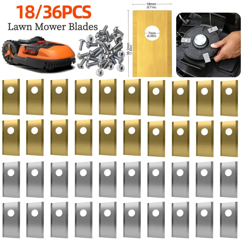 18/36ks Grass Trimmer Blades Lawn Mower Replace Reinter Cutter pre Worx Landroid Lawn Mowers Garden Robotic Lawnmower Tools