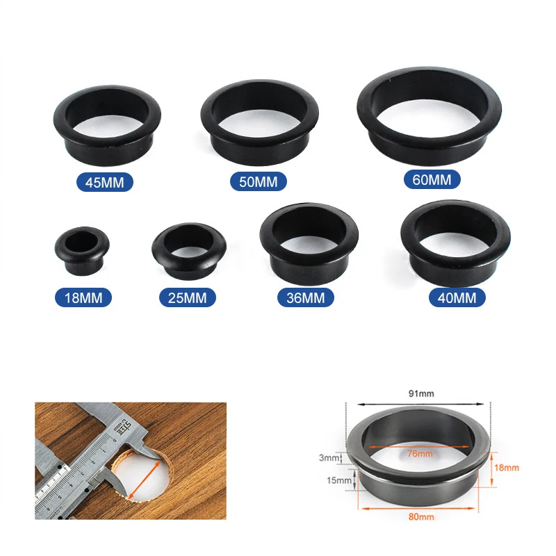 18-80 mm počítačový stôl káblové priechodky Drôtové diery kryt skrinky Venokový kruhový kábel nábytok Hardvérové ​​stolové príslušenstvo