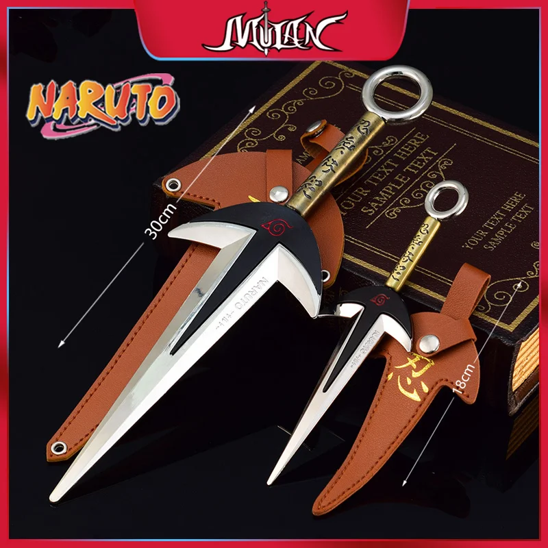 18 cm/30 cm Naruto Namikaze Minato zbraň Umenie Flythunder God Kunai Metal Craft Model s púzdrovým stolom Ninja Ozdoby hračky