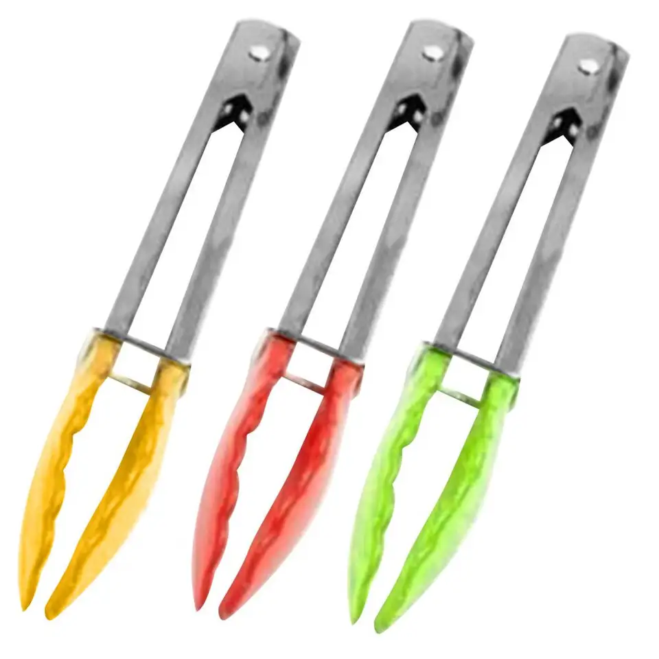 18 cm kovový silikón BBQ Tongs Potraviny Podávajúca grile Potravinové kliešte z nehrdzavejúcej ocele Cooking Tongs Nástroje pre domácu kuchyňu