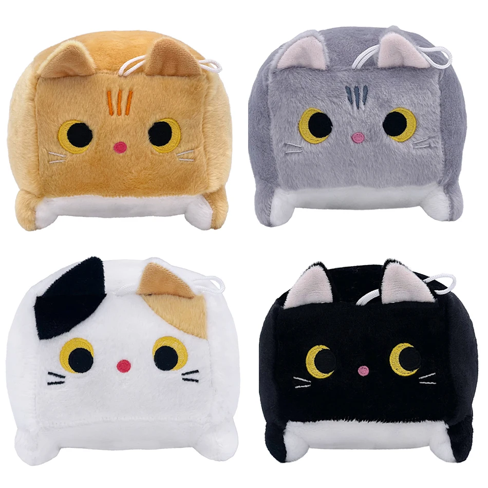 18 cm stojaci fuzzy kocka mačky plyš kawaii mačka doll plyšová hračka čierna šedá farebná pomaranč