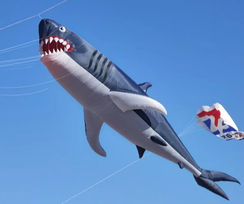 18 miliónov žralokov pre dospelých Profesionálne outdoorové hry Detské draky Veľké lietajúce hračky Ripstop Indikátor vetra vetra.