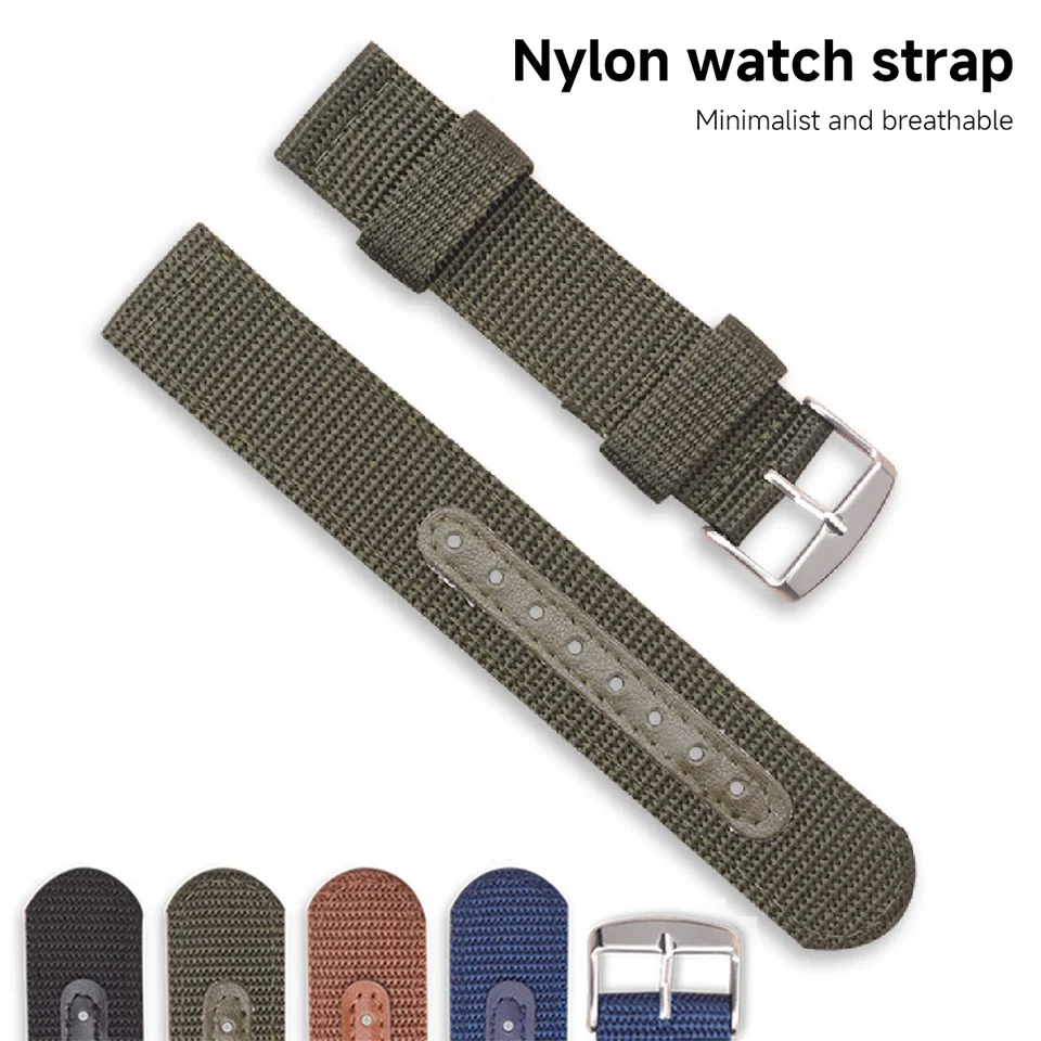18 mm 20 mm 22 mm 24 mm nylon Canvas Watch Band Woven Soft Belt Universal Bracelet for Men Women Sport Wrist Band Band