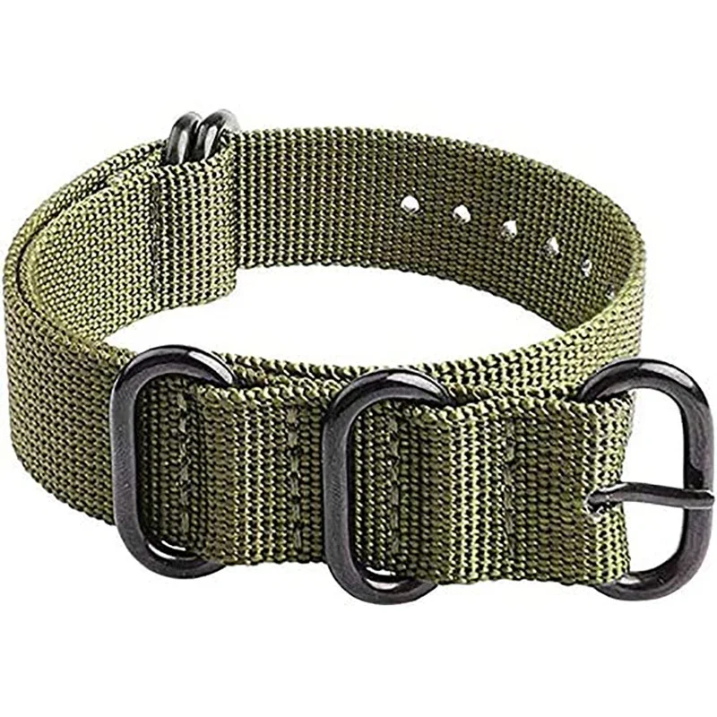 18 mm 20 mm 22 mm 24 mm nylonové popruhové pásy s čiernou ťažkou sponkou Watch Band General Použitie hodiniek remienok veľkoobchodná tkaná nylonová pruh