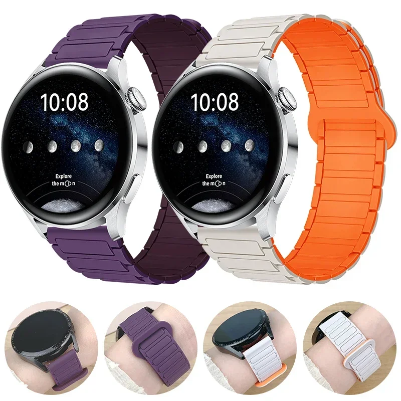 18 mm 20 mm 22 mm magnetické slučkové pásmo pre Samsung Galaxy Watch 7/6/5 Pro/4/Classic Silikone Link náramok Huawei GT 2-2e 3-4 remienok