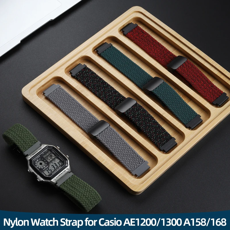 18 mm elastické nylonové hodinky pre Casio W800H SGW400 F91W F84 F105/108/A158/168 AE1200/1300 Pánske náramkové náramok