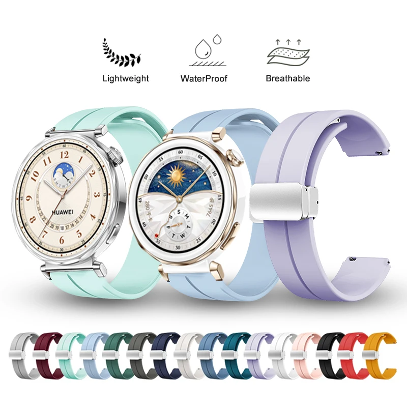 18 mm magnetické športové pásma kompatibilné s Huawei Watch GT4 GT5 41mm Silikónový remienok pre Huawei Watch GT5 Pro 42 mm žien Men