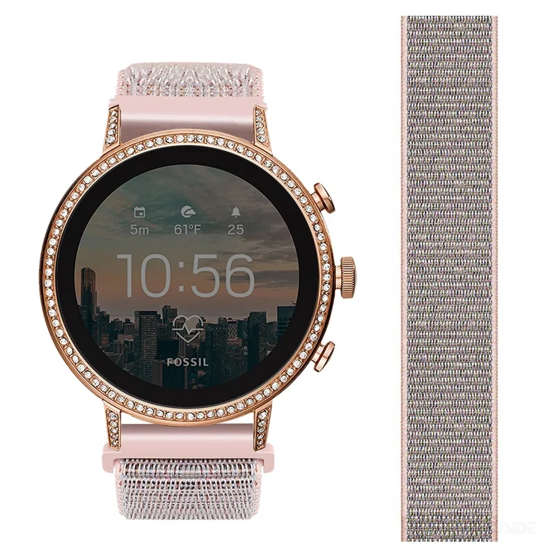 18 mm nylonový slučkový remienok pre fosílne dámske gen 5e 6 42 mm inteligentné pásy Band Rýchle uvoľňovacie pásy pre fosílne q Venture gen 4 h/gen 3