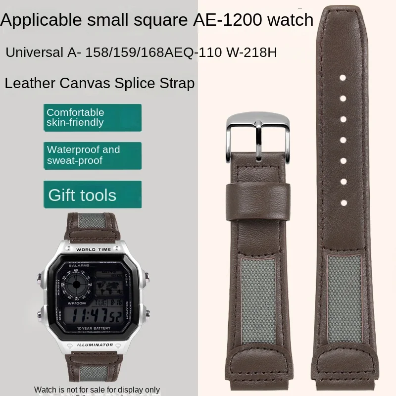 18 mm pre Casio AE-1200 1100 1300 Náramok z koženého remienka A158 159 SGW-300 400 MRW-200 W-218H AQ230 AQ-S810 Vymeňte Cowhide Canvas