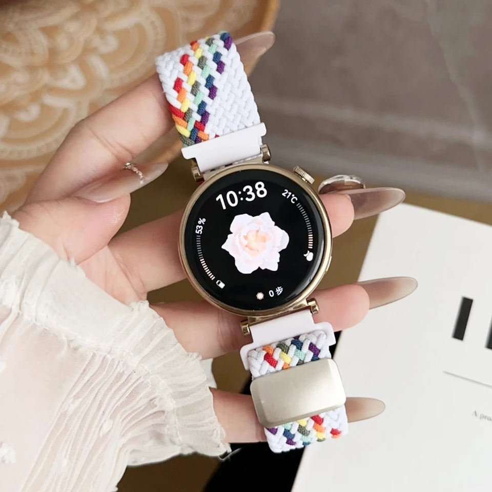 18 mm spletené sólové slučkové pásmo pre Huawei Watch GT 5 41 mm magnetický remienok na zápästie pre Huawei GT4 41 BELT ELASTICKÝ ŽENY COREA náramok