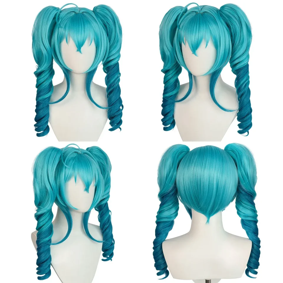 18 palcov Lolita Miku Hatsune Blue zmiešané rovné klobúky vokalidové cosplay parochň