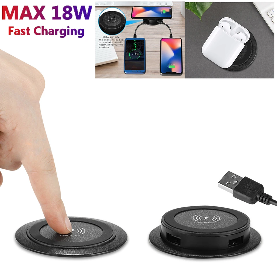 18 W bezdrôtová nabíjačka Furniture Desktop vložený rýchly bezdrôtový nabíjačku pre iPhone 16 15 14 13 12 11 x Samsung