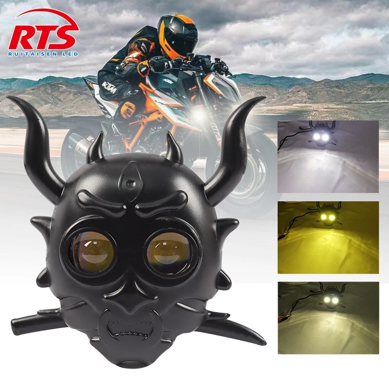 18 W motocyklové reflektory LED Cool Design Dual Color White Yellow Auxiliary Fold Fog Lamp Universal Universal pre kočíky