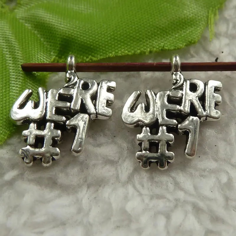 180 ks starožitné strieborné farby boli #1 kúzla prívesok 20x16mm DIY náramky náramky šperky výroby #4270